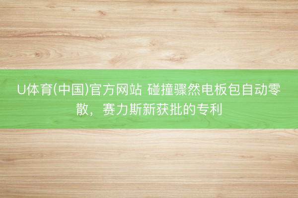 U体育(中国)官方网站 碰撞骤然电板包自动零散,赛力斯新获批的专利