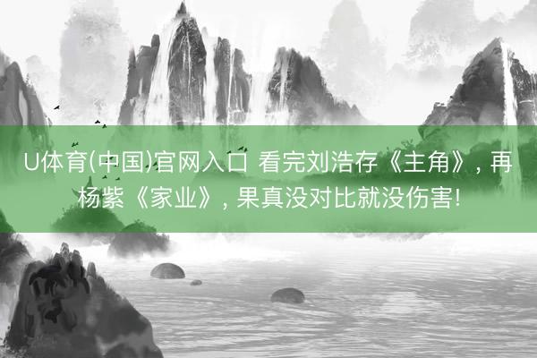 U体育(中国)官网入口 看完刘浩存《主角》， 再杨紫《家业》， 果真没对比就没伤害!
