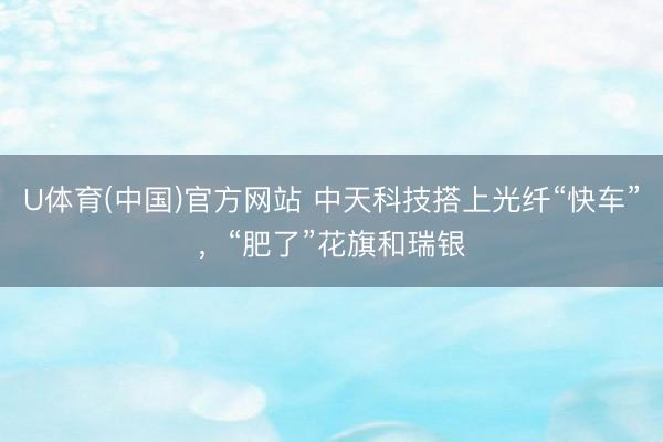 U体育(中国)官方网站 中天科技搭上光纤“快车”，“肥了”花旗和瑞银