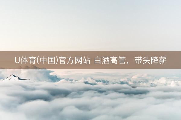 U体育(中国)官方网站 白酒高管,带头降薪