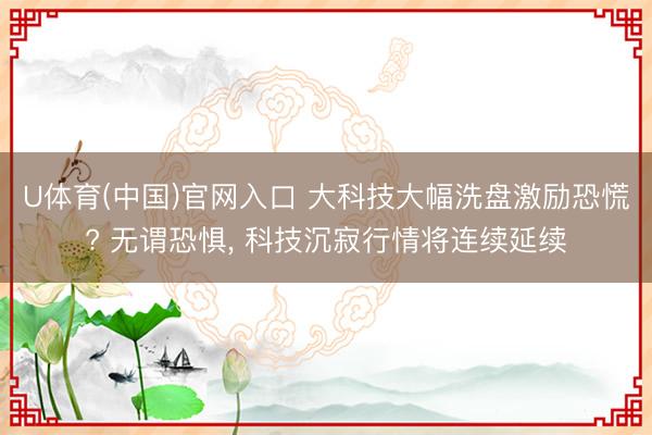 U体育(中国)官网入口 大科技大幅洗盘激励恐慌? 无谓恐惧， 科技沉寂行情将连续延续