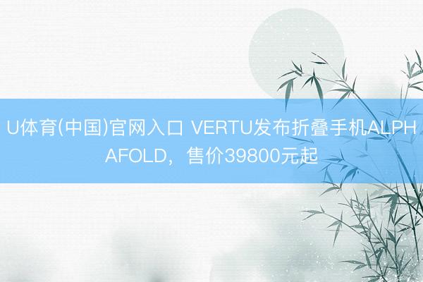 U体育(中国)官网入口 VERTU发布折叠手机ALPHAFOLD，售价39800元起