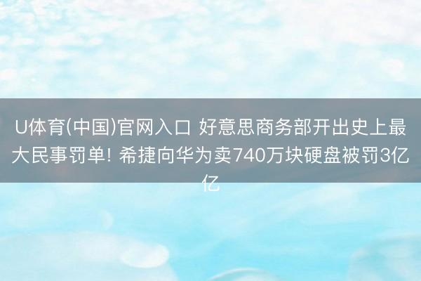 U体育(中国)官网入口 好意思商务部开出史上最大民事罚单! 希捷向华为卖740万块硬盘被罚3亿