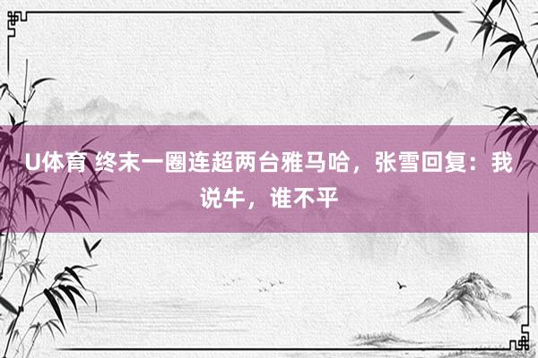 U体育 终末一圈连超两台雅马哈，张雪回复：我说牛，谁不平